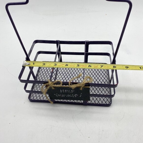 Metal Basket Utensil Condiments Holder Caddy 3 Compartment Purple Picnic Crafts‎ - Picture 7 of 9